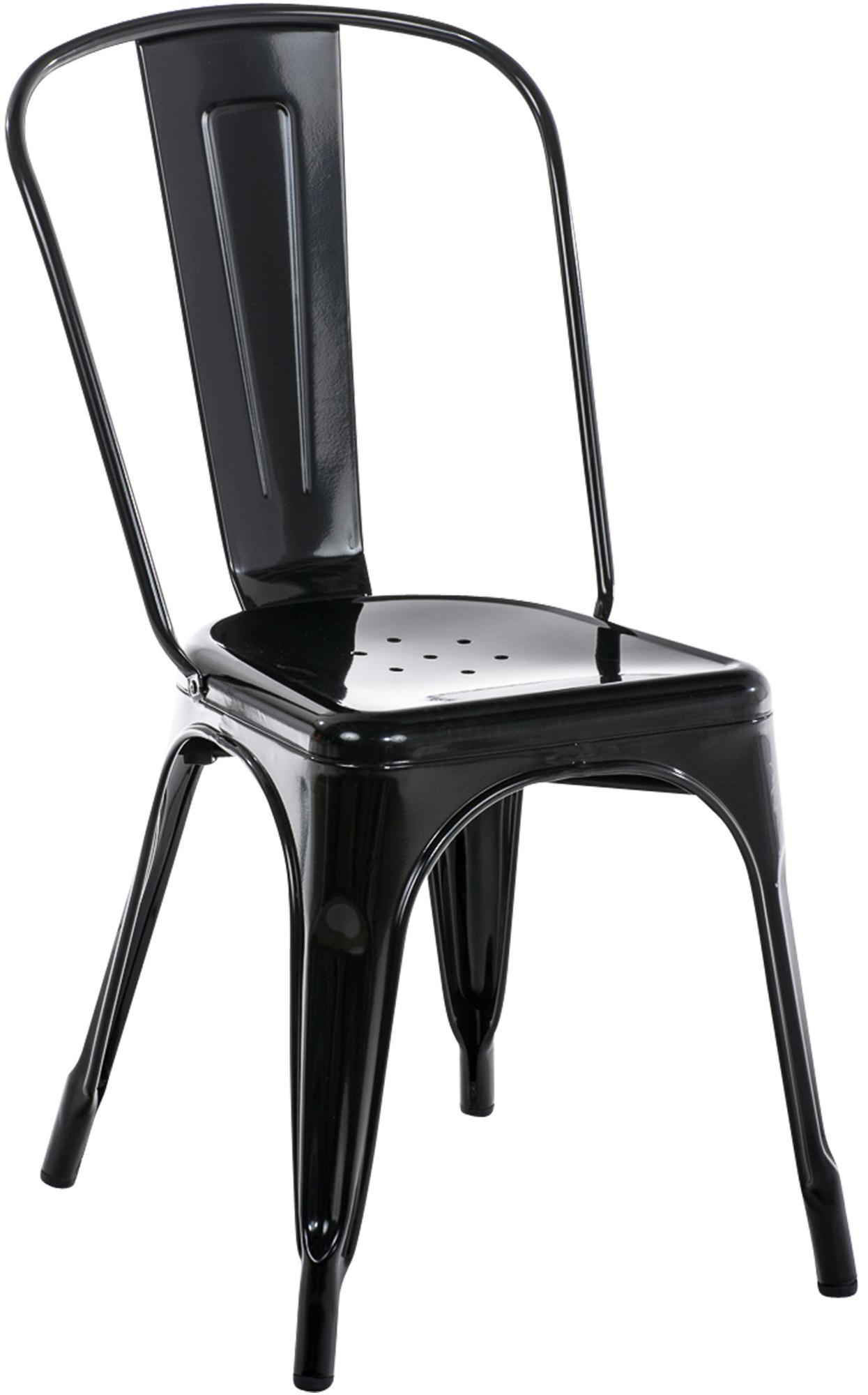 BESUCHERSTUHL Metall Schwarz - Schwarz, Metall (44/89/48cm) - CLP