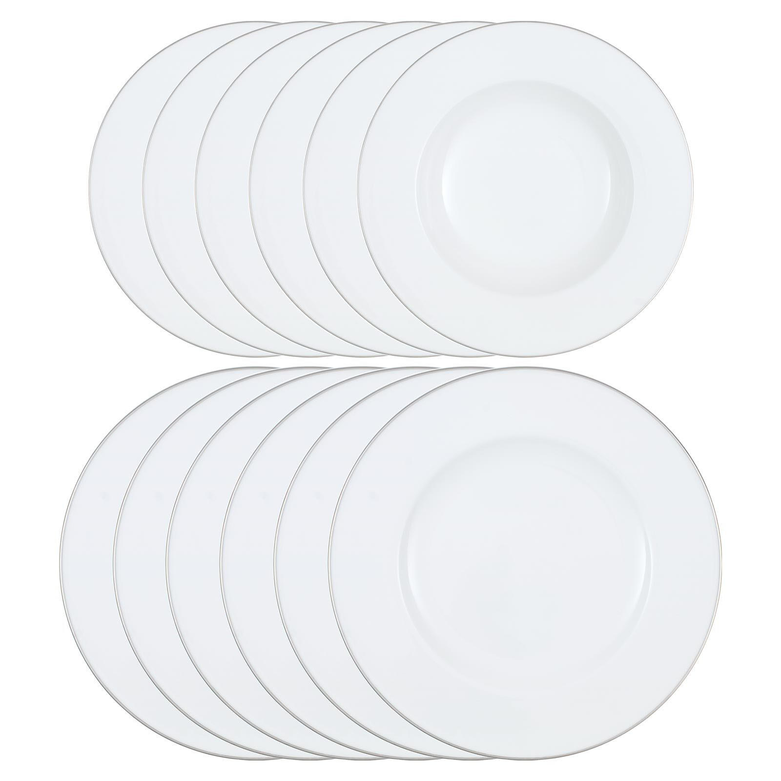 TAFELSERVICE Anmut Platinum No.1 weiß 12er Set - Weiß, Keramik (1/1/1cm) - Villeroy & Boch
