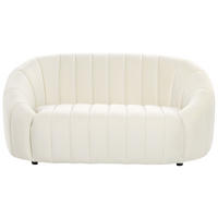 2-SITZER-SOFA Samtstoff cremeweiß Malung - Weiß, Textil (138/68/79cm) - Beliani