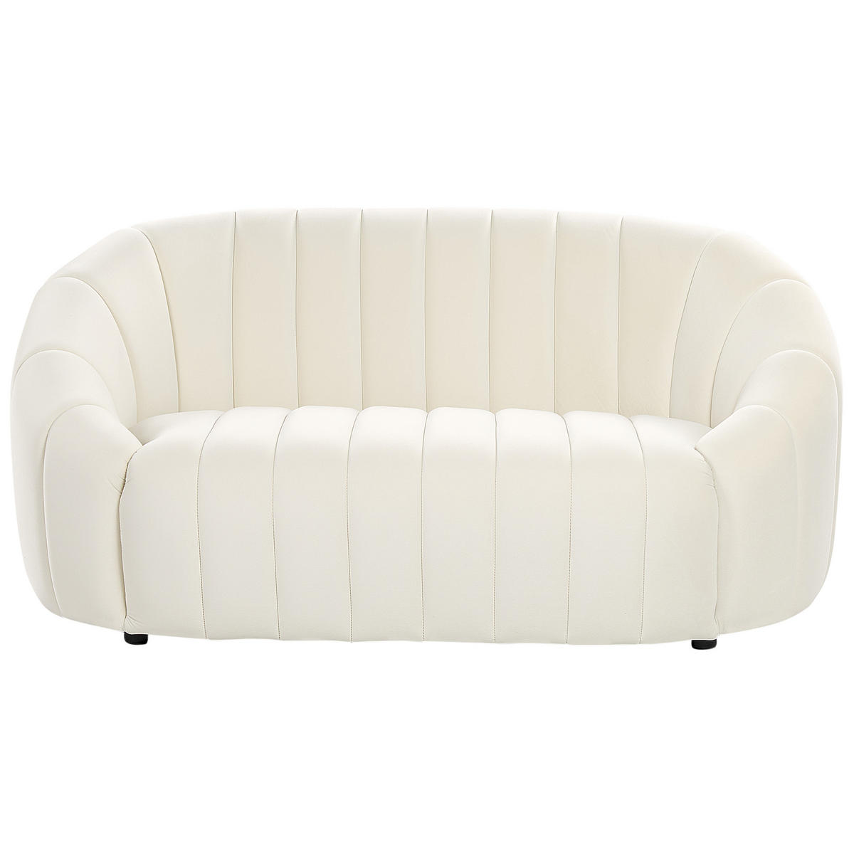 2-SITZER-SOFA Samtstoff cremeweiß Malung - Weiß, Textil (138/68/79cm) - Beliani