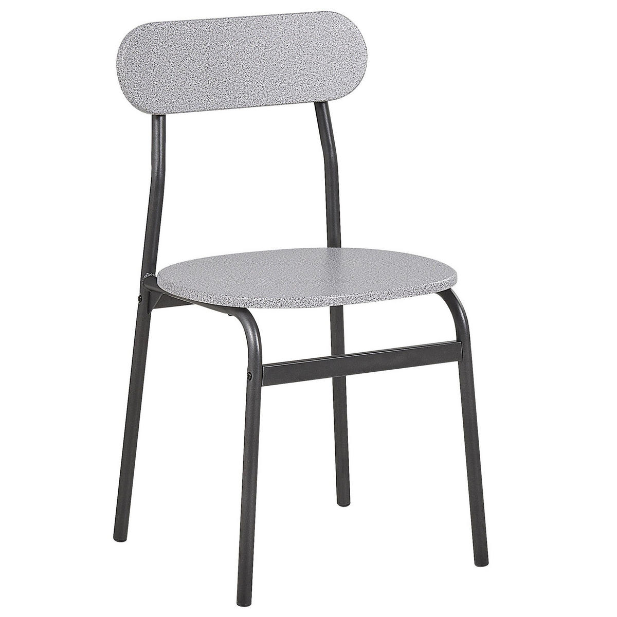 ESSGRUPPE Grau meliert, Schwarz 4-Sitzer 110/70 cm Velden - Grau, Holzwerkstoff (110/81/70cm) - Beliani