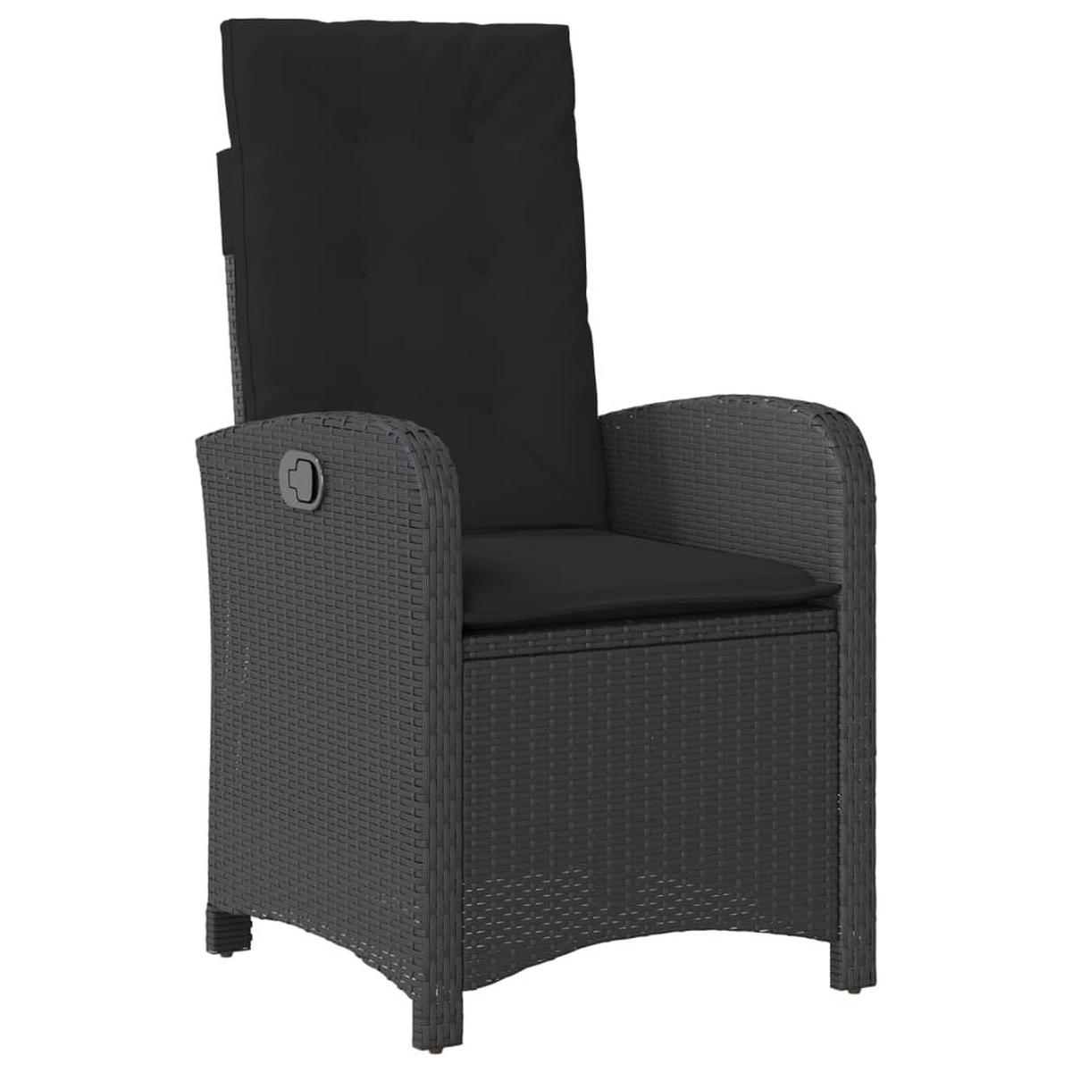GARTEN-ESSGRUPPE 9-teilig Mit Kissen Schwarz Poly Rattan - Schwarz, Kunststoff - vidaXL