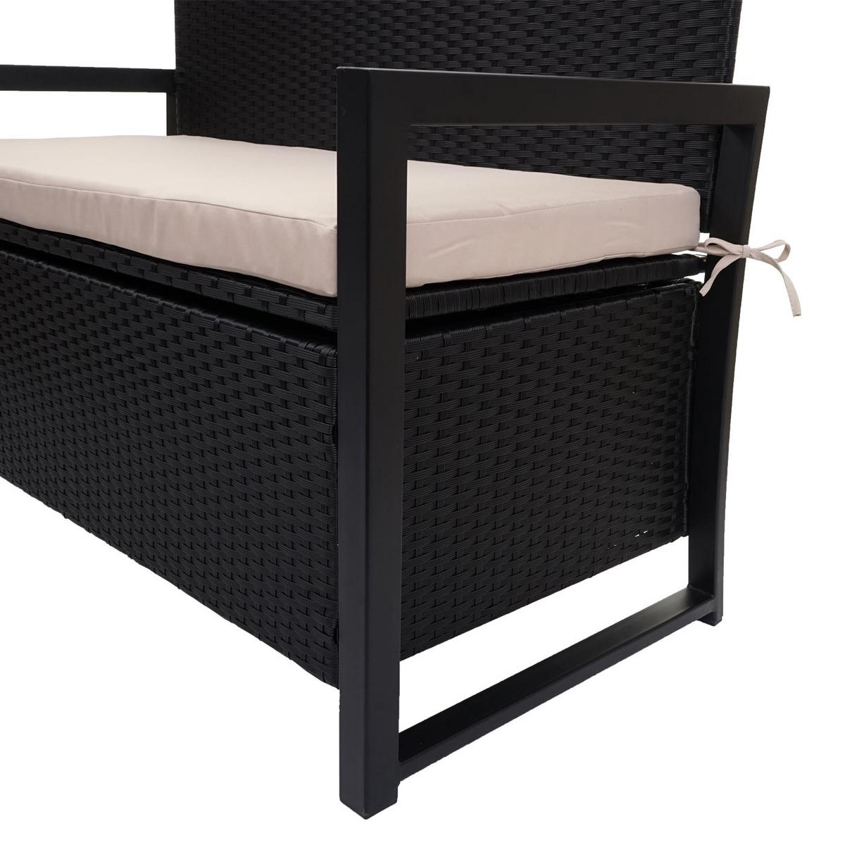SITZBANK 2er 87x117x57cm Anthrazit/Beige - Anthrazit, Metall (117/87/57cm) - PROREGAL