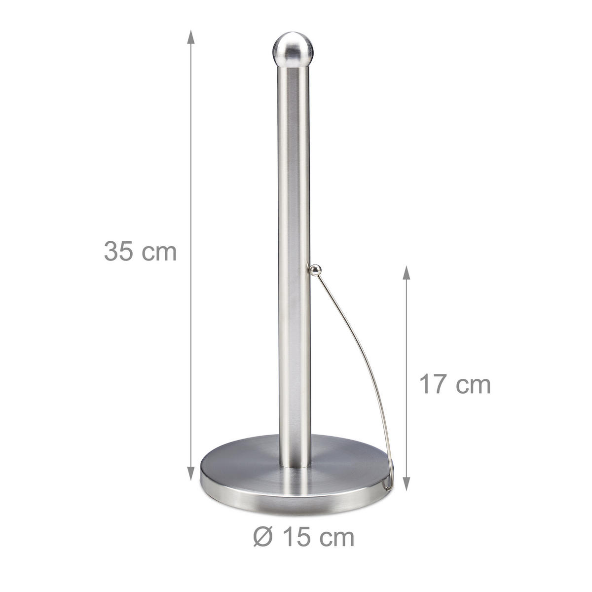 KÜCHENROLLENHALTER - Silberfarben, Metall (15/35/15cm) - Relaxdays