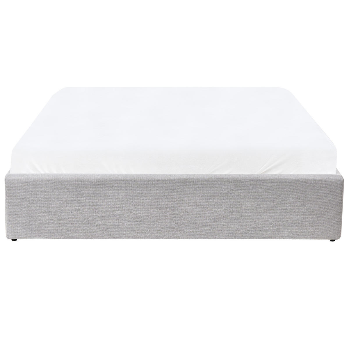 BETT mit Stauraum 140/200 cm Hellgrau Dinan - Hellgrau, Textil (140/200cm) - Beliani