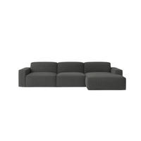 ECKSOFA Cursal L-Form, Stoff Poso, Grau, Rechts - Grau, Holz (284/166cm) - Kaiser Möbel