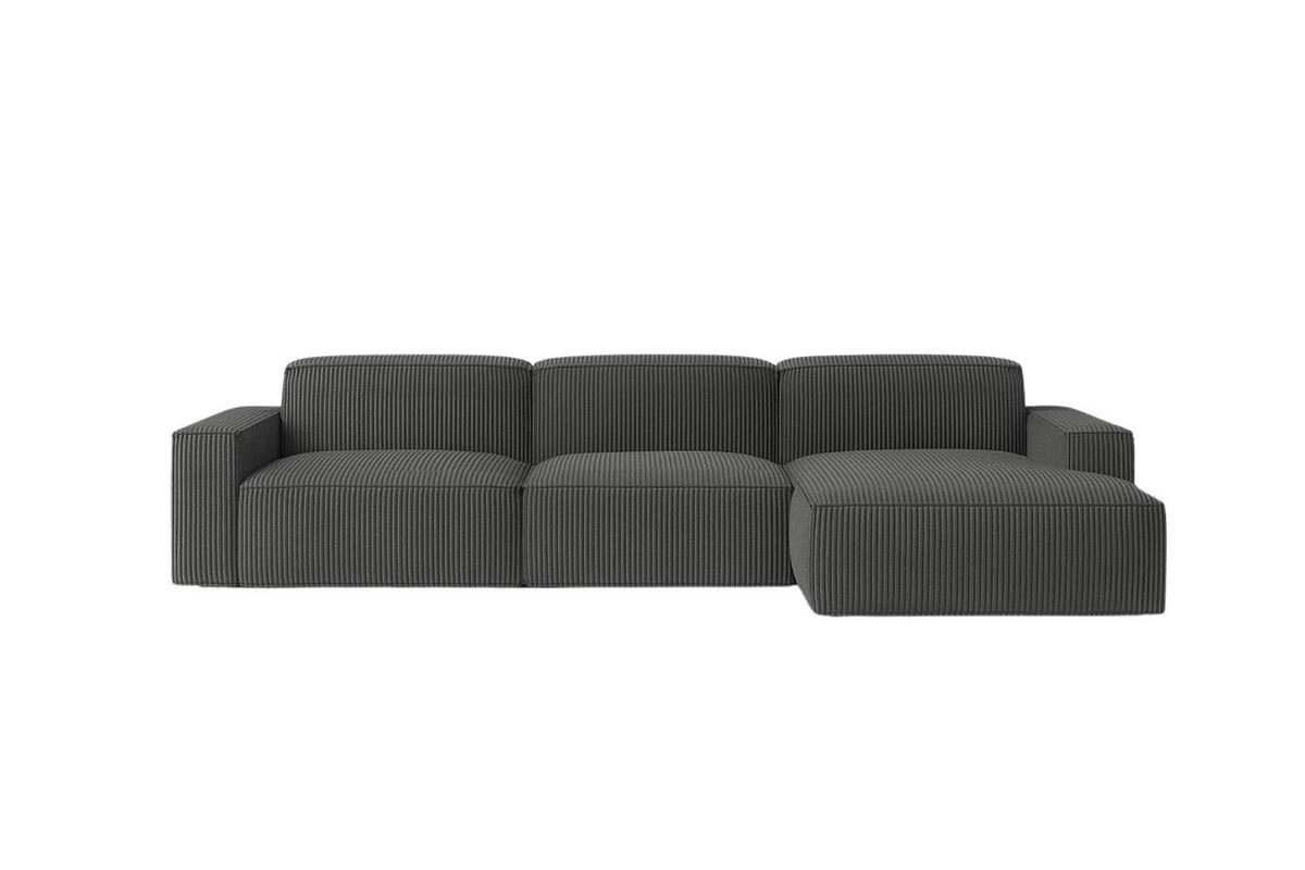 ECKSOFA Cursal L-Form, Stoff Poso, Grau, Rechts - Grau, Holz (284/166cm) - Kaiser Möbel