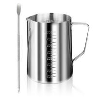 MESSBECHER Edelstahl 1L mit Rührstab - Silberfarben, Metall (0.9L)