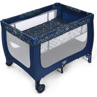 BABYBETT 2 in 1 Reisebett klappbar Blau - Blau, Textil - COSTWAY