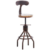 BARHOCKER Hafa, Holzsitz Gestell, Bronze - Braun/Bronzefarben, Holz/Metall (41/100/41cm) - TPFLiving