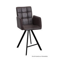 THEKENSTUHL (4er-Set) Delcine 52x108x60 Schwarz/Espresso - Dunkelbraun/Schwarz, Kunststoff (60/108/52cm) - 58aufmkessel
