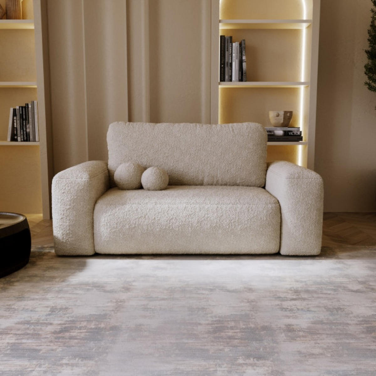 SOFA Hellbeige ILO Mit Schlaffunktion Und Bettkasten - Beige, Textil (190/94/110cm) - Sepro Meble