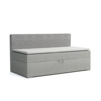 BOXBETT MATI 100/200 Hellgrau mit Taschen-Federkernmatratze H4 - Hellgrau, Holz/Holzwerkstoff (100/200cm) - Deine Möbel 24