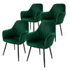 STUHL Samt grün 4er Set - Grün, Metall (60/84/58cm) - ML-DESIGN
