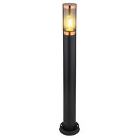 LED AUSSENLEUCHTE Edelstahl Schwarz Rauch Kupfer - Schwarz, Metall (12.7/12.7/80cm) - Globo Lighting