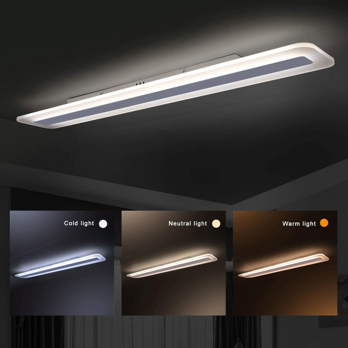 LED-DECKENLEUCHTE Jaser 60/15/5 cm - Weiß, Metall (60/15/5cm) - Nettlife
