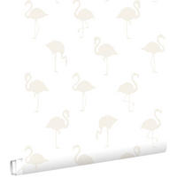 TAPETE Flamingos 53 cm x 10.05 m - Weiß, Papier (53/0.1cm) - ESTAhome