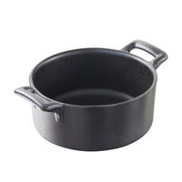 RAGOUTFÖRMCHEN 15 cl RUND Gusseisenoptik - Schwarz, Keramik (9.4cm) - Revol Porcelaine France