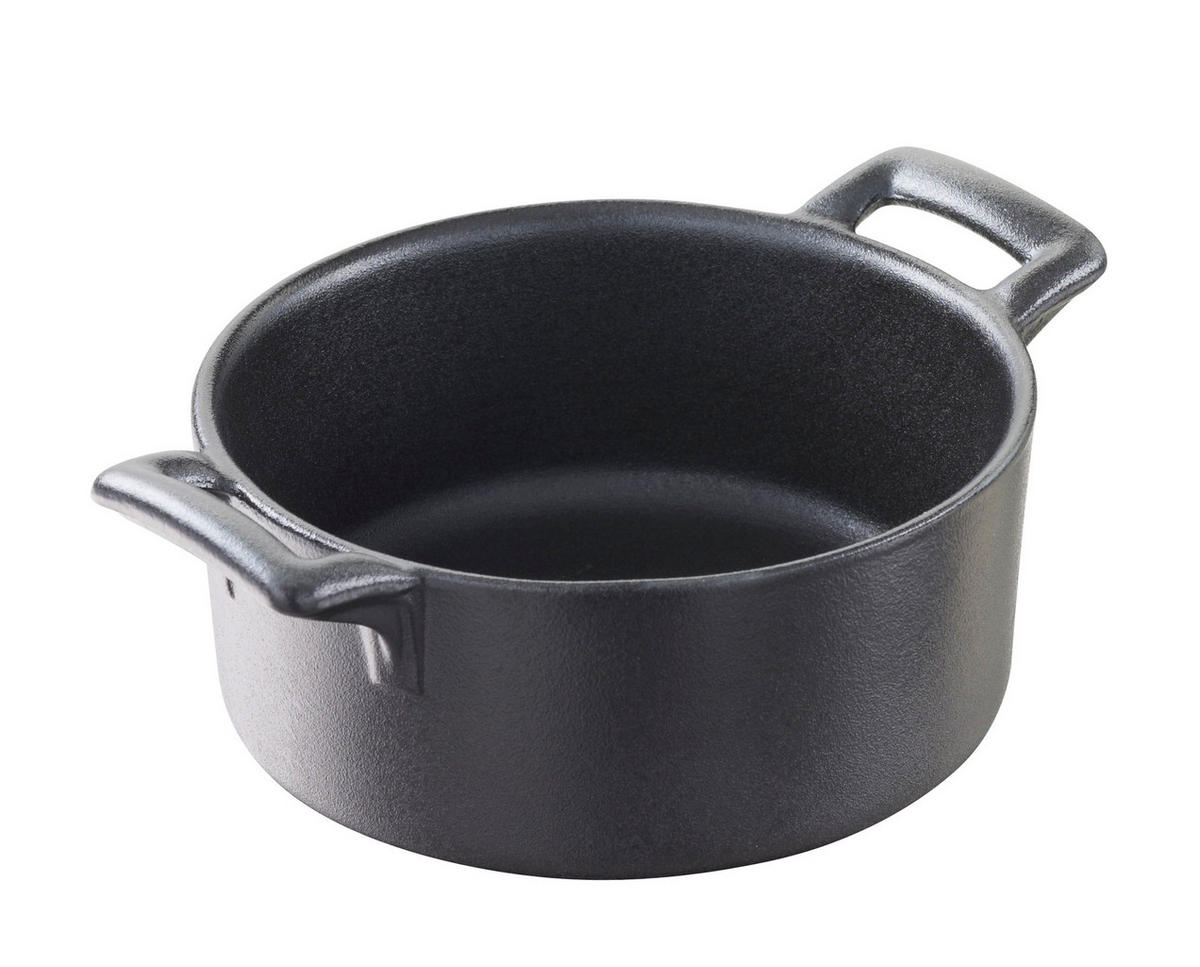 RAGOUTFÖRMCHEN 15 cl RUND Gusseisenoptik - Schwarz, Keramik (9.4cm) - Revol Porcelaine France