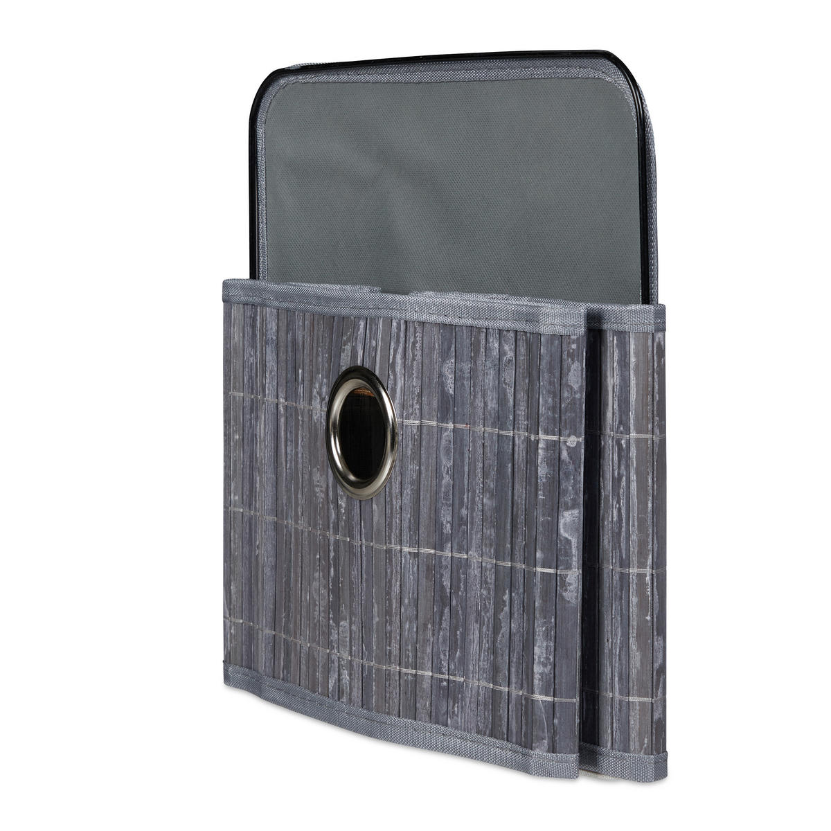 ÚLOŽNÝ koš - sivá, kov/drevo (31/20/31cm) - Relaxdays