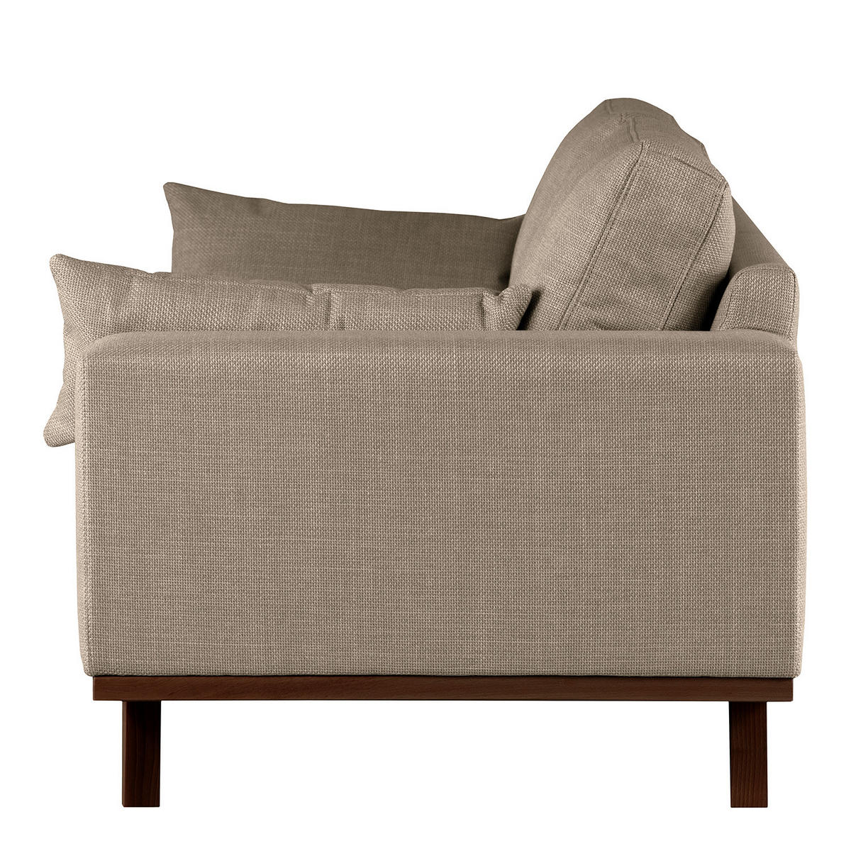 2-SITZER SOFA - Taupe/Buchefarben, Buchenholz/Textil (197/81/88cm) - home24