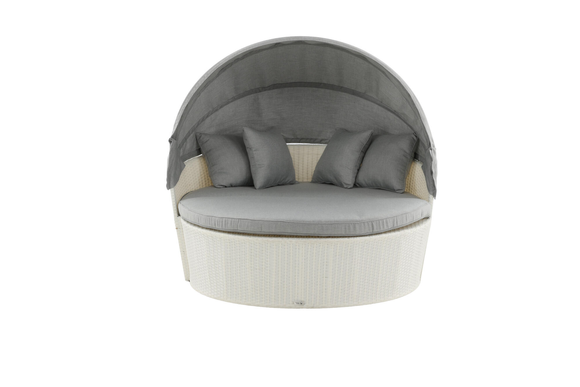 GARTENMUSCHEL PADOVA Weiß 153x76x72 cm - Weiß, Textil (153/72/76cm) - FURNLUX