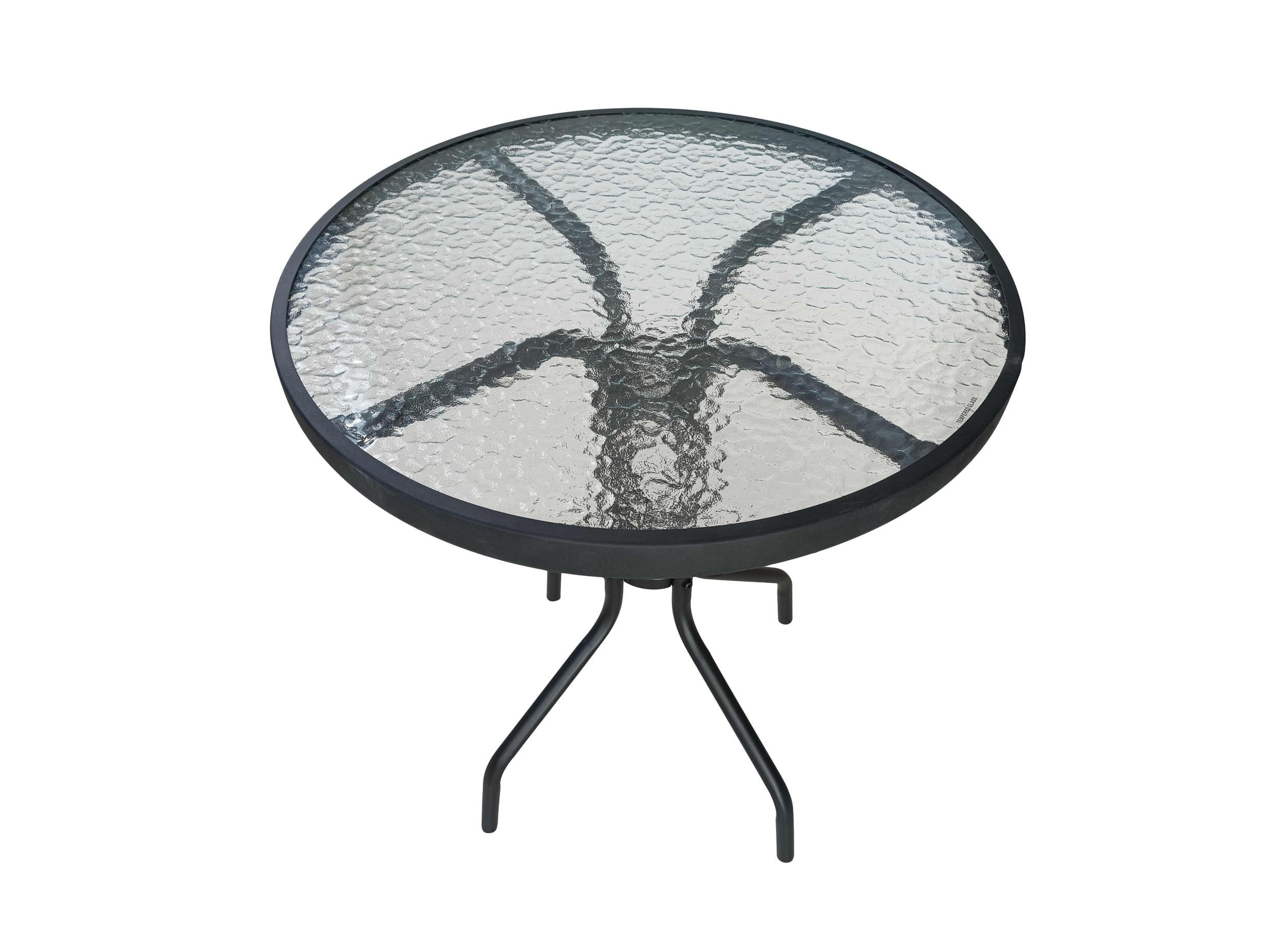 GARTENTISCH Ibiza Ø60x70 cm, Metall/Glas, Schwarz - Schwarz, Glas (60/60/70cm) - dasmöbelwerk