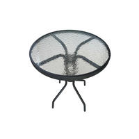 GARTENTISCH Ibiza Ø60x70 cm, Metall/Glas, Schwarz - Schwarz, Glas (60/60/70cm) - dasmöbelwerk