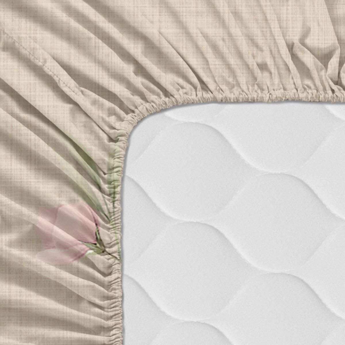 SPANNBETTLAKEN Summer floral 105x200x32 cm (Bett 105) - Multicolor, Textil (105/200cm) - Happy Friday