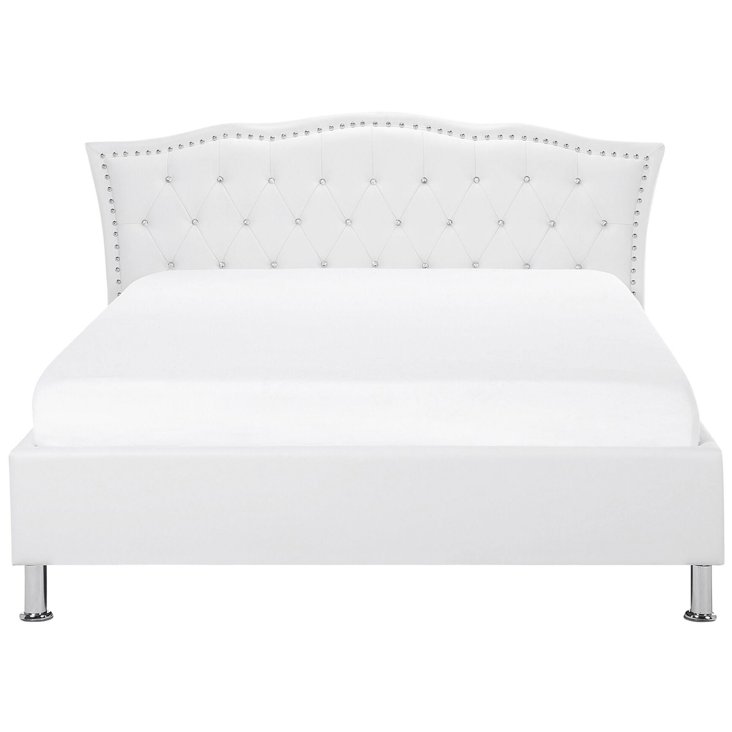 BETT 140/200cm Weiß Metz - Weiß, Textil (140/200cm) - Beliani