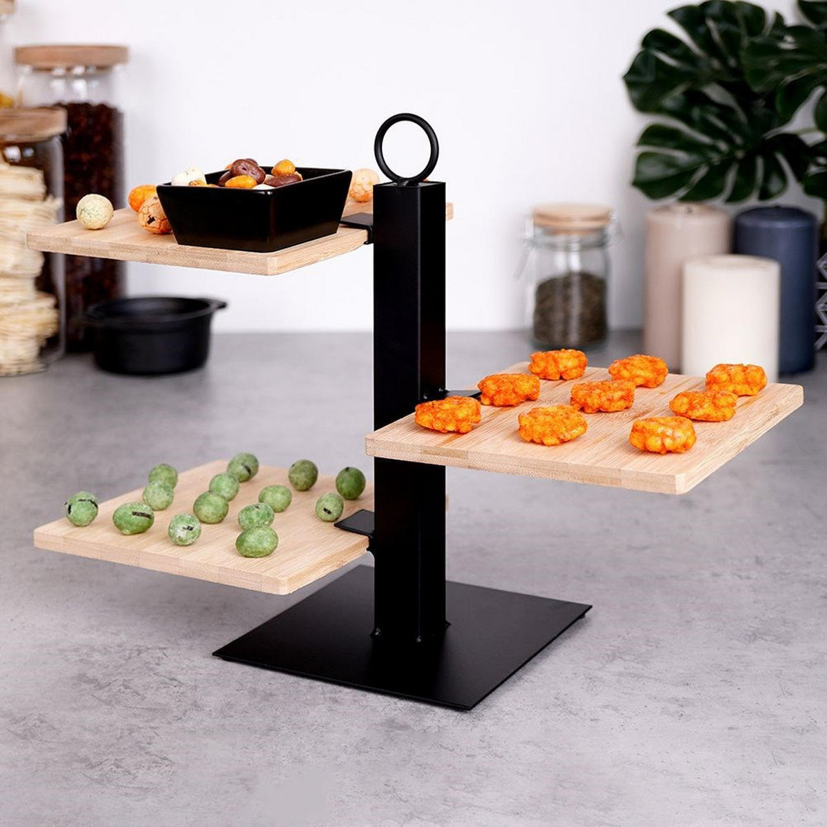 ETAGERE für Servieren von Snacks Schwarz 15,5/14/27 cm - Schwarz, Naturmaterialen (1/27cm) - Excellent Houseware