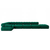 ECKSOFA modulares Sofa Felto-L3 - 475x190x70 cm Dunkelgrün Velours - Dunkelgrün, Holzwerkstoff/Textil (475/190cm) - ALTDECOR