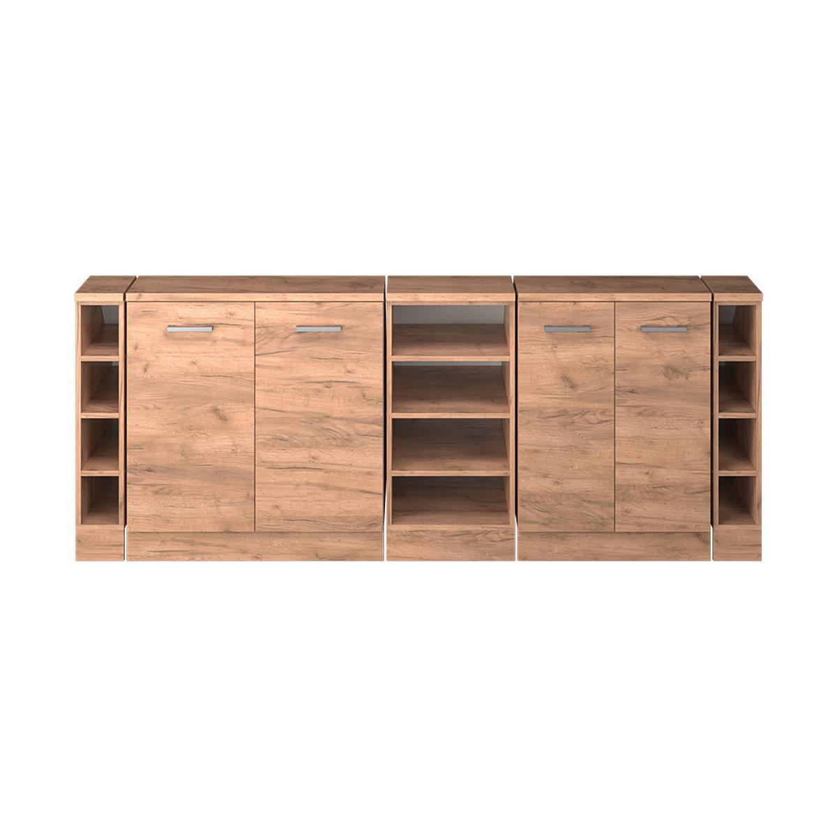 KUCHYNSKÁ SKRIŇA PRE ŠIKMÉ STRECHY R-Line Dub Goldkraft 210 cm Súprava 5 korpusov skrine hĺbka 60 cm - dub medový, kompozitné drevo (210/83.8/60cm) - Vicco