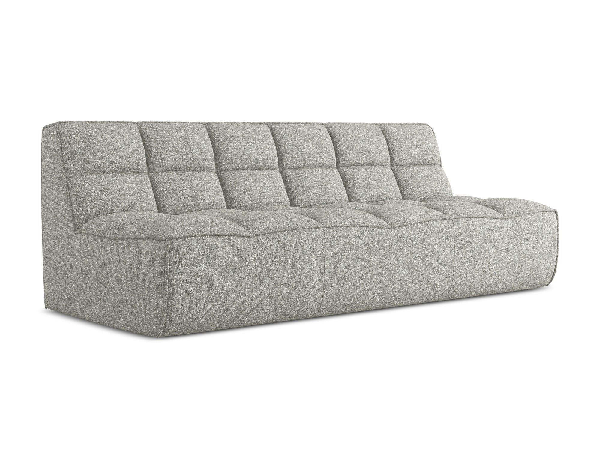 3-SITZER SOFA Strukturstoff Stoff Grau - Hellgrau/Schwarz, Kunststoff/Textil (210/75/93cm) - Makamii