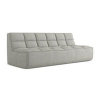 3-SITZER SOFA Strukturstoff Stoff Grau - Hellgrau/Schwarz, Kunststoff/Textil (210/75/93cm) - Makamii