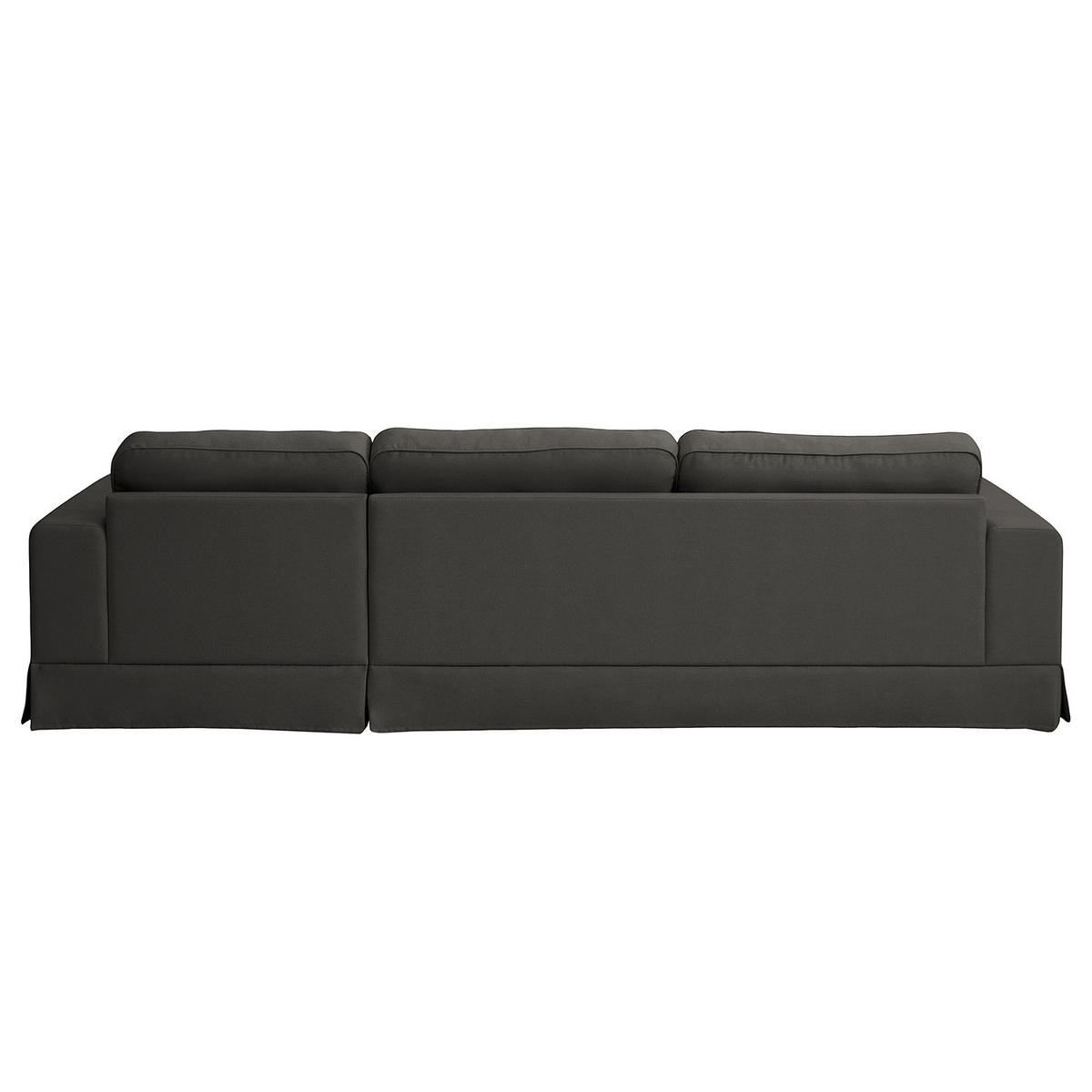 ECKSOFA mit Husse - Longchair, Webstoff - Anthrazit/Schwarz, Kunststoff/Textil (300/165cm) - home24