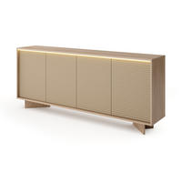 KOMMODE 204 cm Spirit Spirit mit LED, 4 Türen, Cappuccino - Eichefarben/Cappuccino, Holz (204/84/40cm) - Emporius