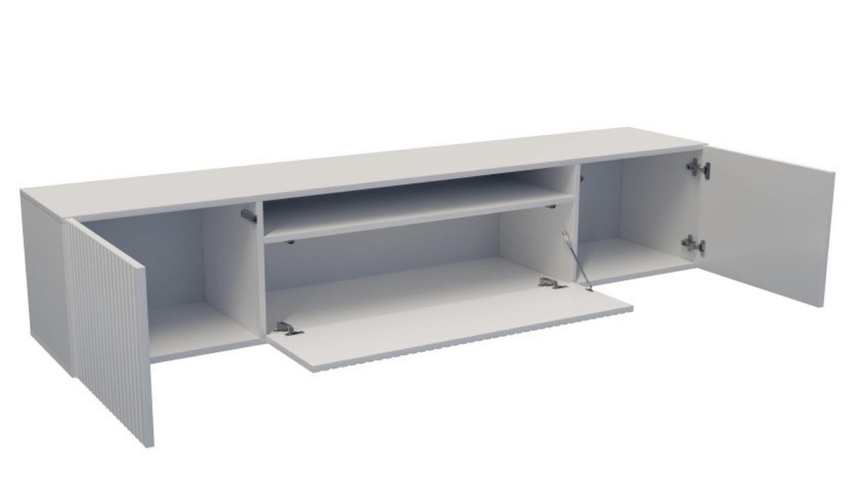 TV-LOWBOARD Weiß Marco Frezierte Fronten 200 cm - Weiß, Holzwerkstoff (200/40/41cm) - Sepro Meble