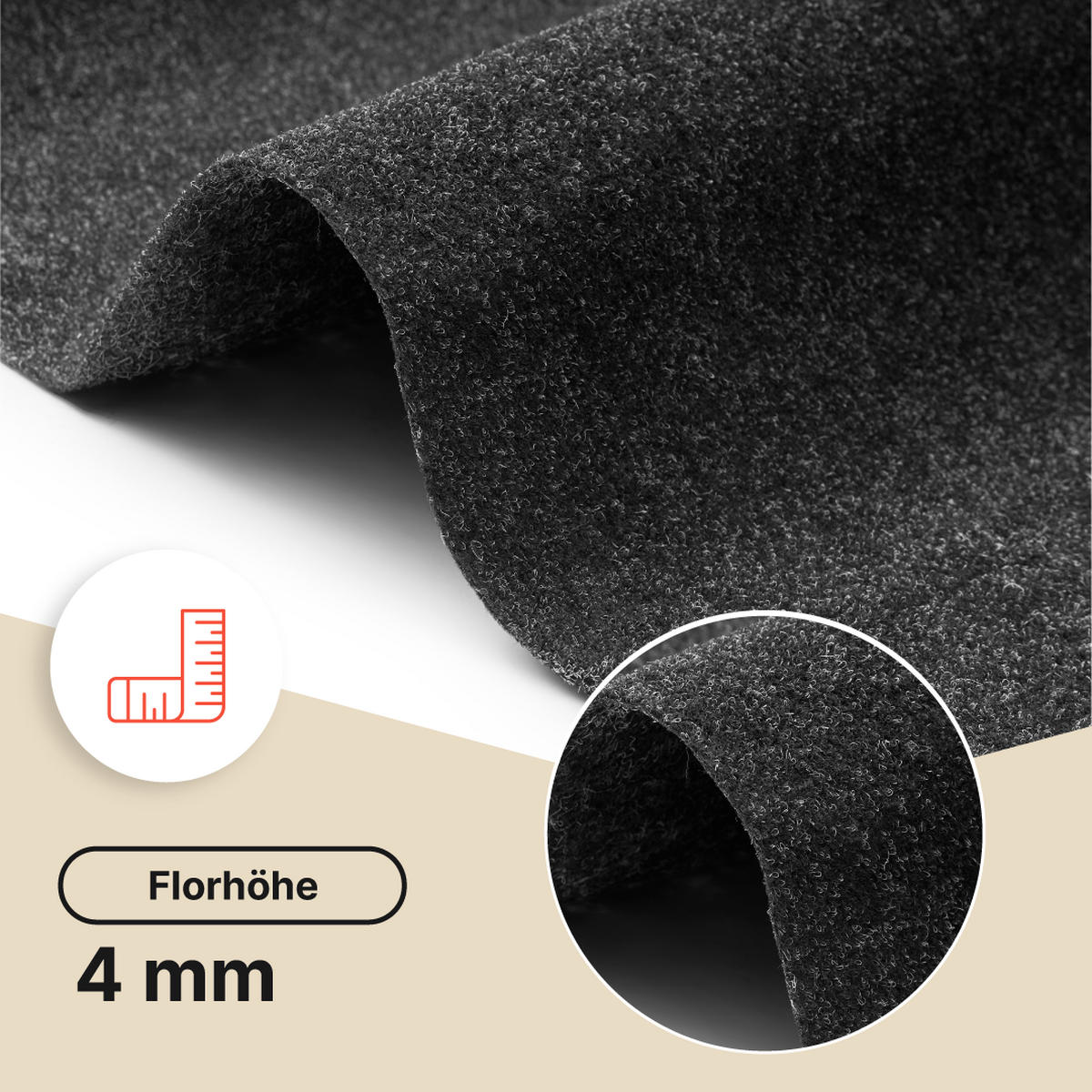 RASENTEPPICH VERA Schwarz 160/750 cm - Schwarz, Textil (160/750cm) - Tapiso