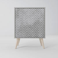 SIDEBOARD CONCRETE ZIG ZAG, Grau, 57,5x42x77,5 cm, Schräge Buchenholzfüße - Buchefarben/Multicolor, Holzwerkstoff/Buchenholz (57.5/77.5/42cm) - SpaceRebels
