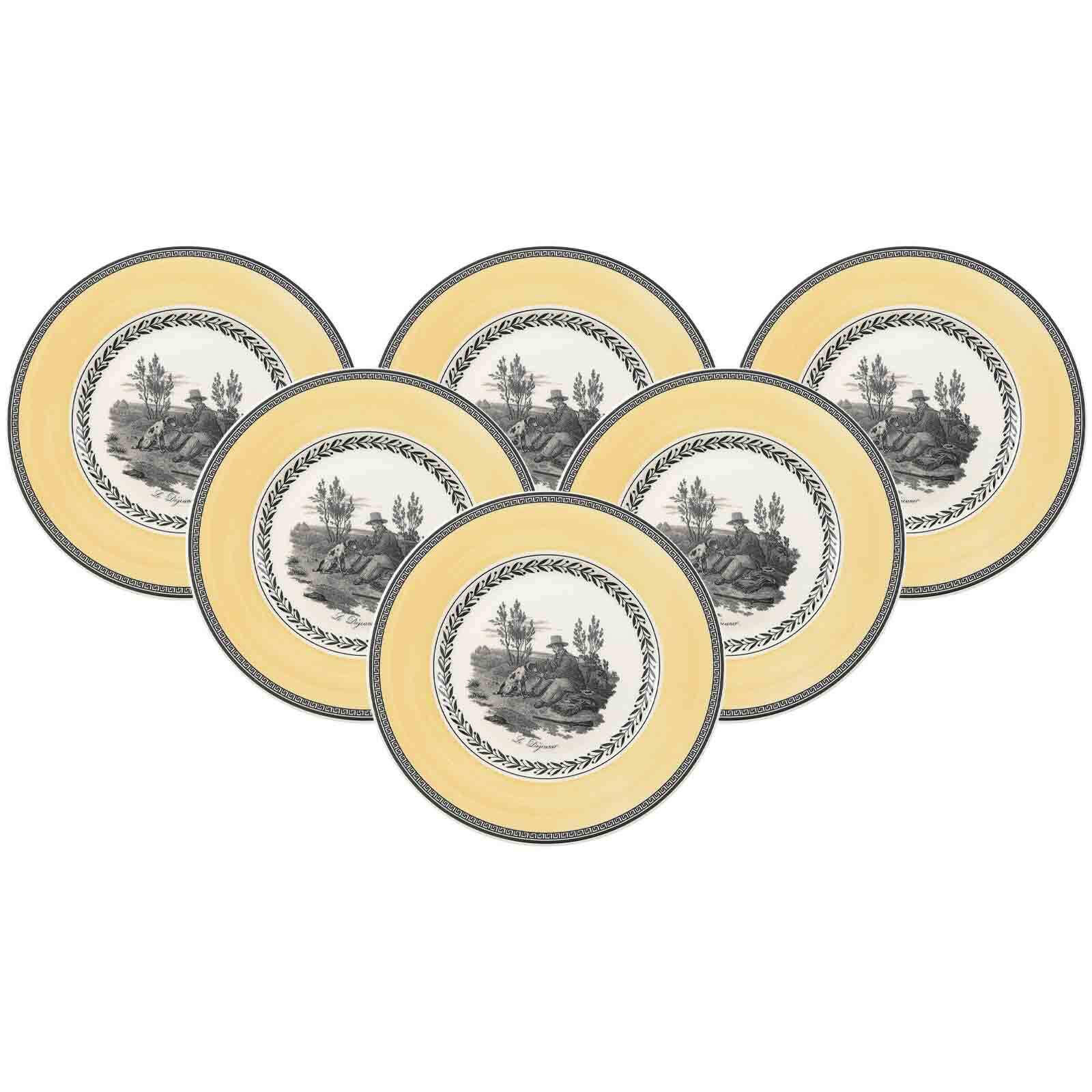 FRÜHSTÜCKSTELLER Audun Chasse weiß-grau-gelb ø 21,6 cm 6er Set - Gelb/Weiß, Keramik (21.6cm) - Villeroy & Boch