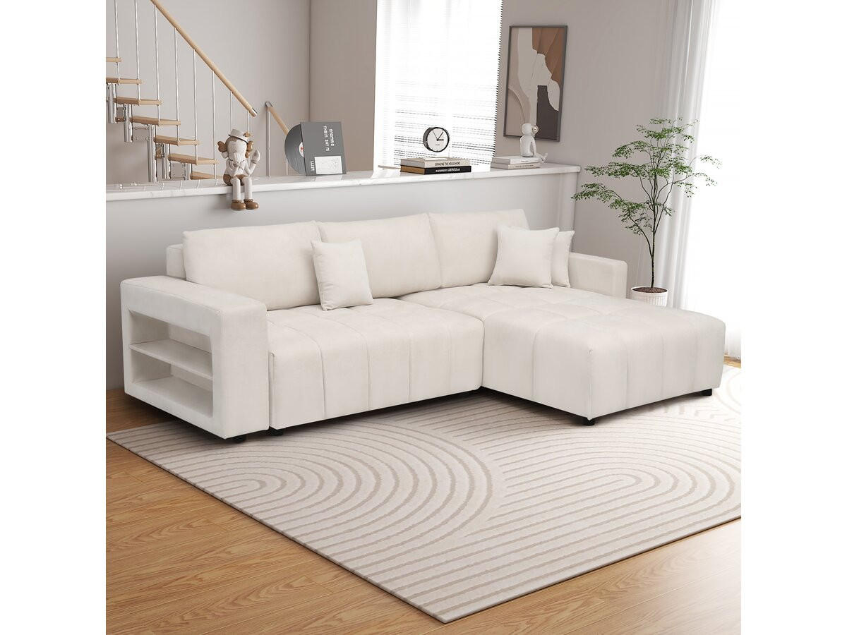 ECKSOFA trocadero beige - Creme, Textil (178/264cm) - Habitat Garten