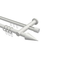 RUNDROHR-INNENLAUF-GARDINENSTANGEN-SET Platon Savio 420 cm (geteilt in 3 x 140 cm), 2-läufig, 20 mm Ø Weiß - Weiß, Metall (420cm) - INTERDECO
