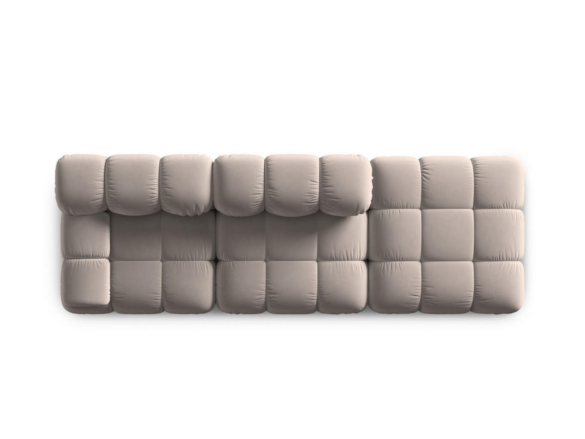 MODULARES-SOFA rechts Bellis aus Samt beige 4 Sitzplätze - Beige, Textil (94/63/282cm) - Micadoni