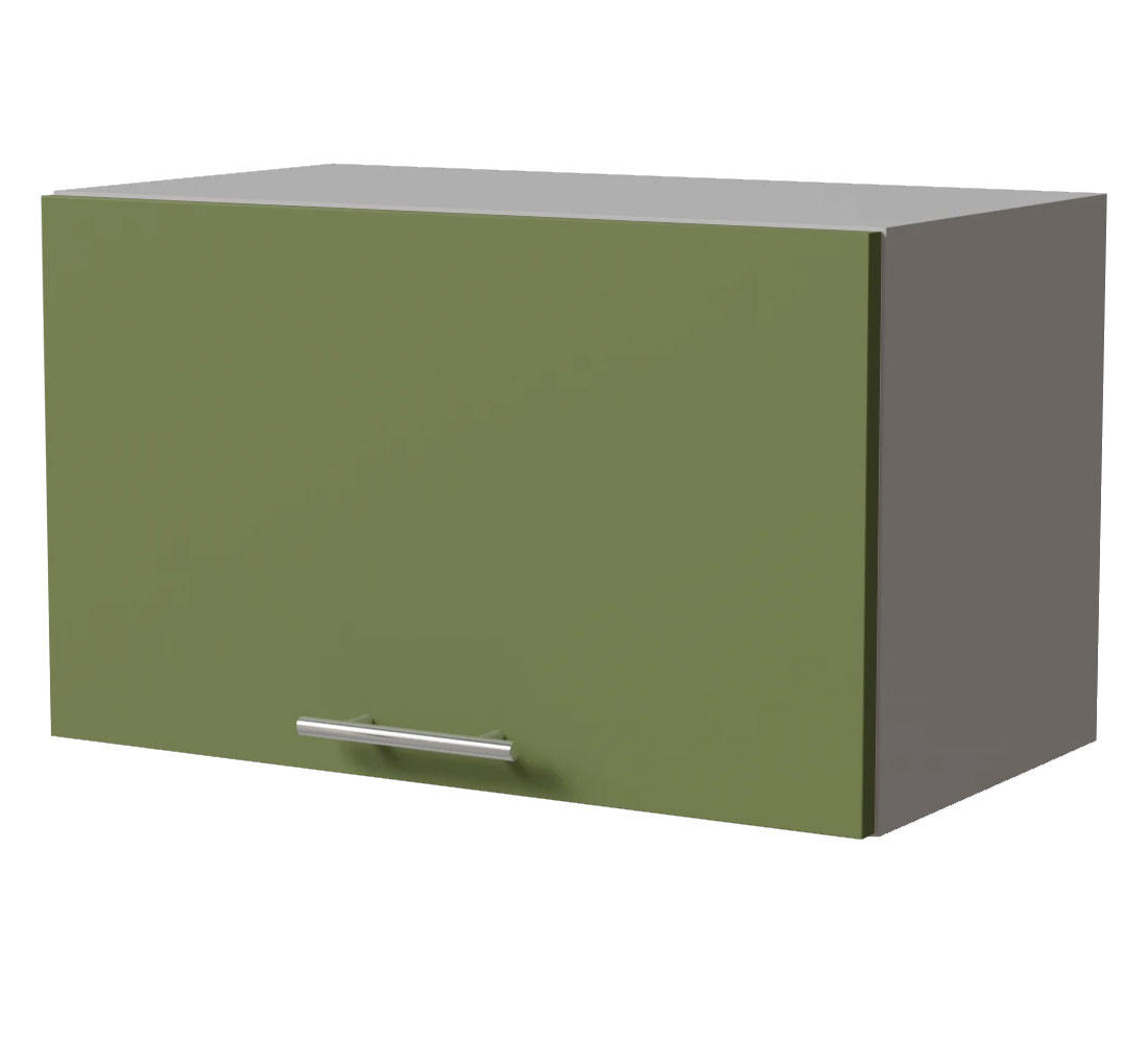 KLAPPHÄNGESCHRANK Brerra W4B/60 Grau / RAL 6025 farngrün Matt 60 / 32,5 / 36cm mit Gasdruckdämpfer - Grau/Grün, Holz/Holzwerkstoff (60/36/32.5cm) - Feldmann-Wohnen