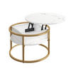 COUCHTISCH Marlo Weiß/Gold 57 x 57 cm - Weiß Hochglanz/Goldfarben, Holzwerkstoff (57/57/47.5cm) - Vicco