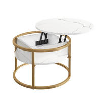 COUCHTISCH Marlo Weiß/Gold 57 x 57 cm - Weiß Hochglanz/Goldfarben, Holzwerkstoff (57/57/47.5cm) - Vicco
