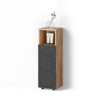 MIDISCHRANK Ronco Anthrazit gestreift 30 x 95 cm - Eichefarben/Anthrazit, Holzwerkstoff (30/95/30cm) - Livinity®