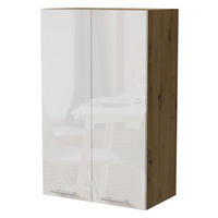 KÜCHENHÄNGESCHRANK Essen W4/60 Weiß Hochglanz / Eiche Artisan Matt 60 / 32,5 / 96cm - Weiß Hochglanz/Eiche Artisan, Holz/Holzwerkstoff (60/96/32.5cm) - Feldmann-Wohnen