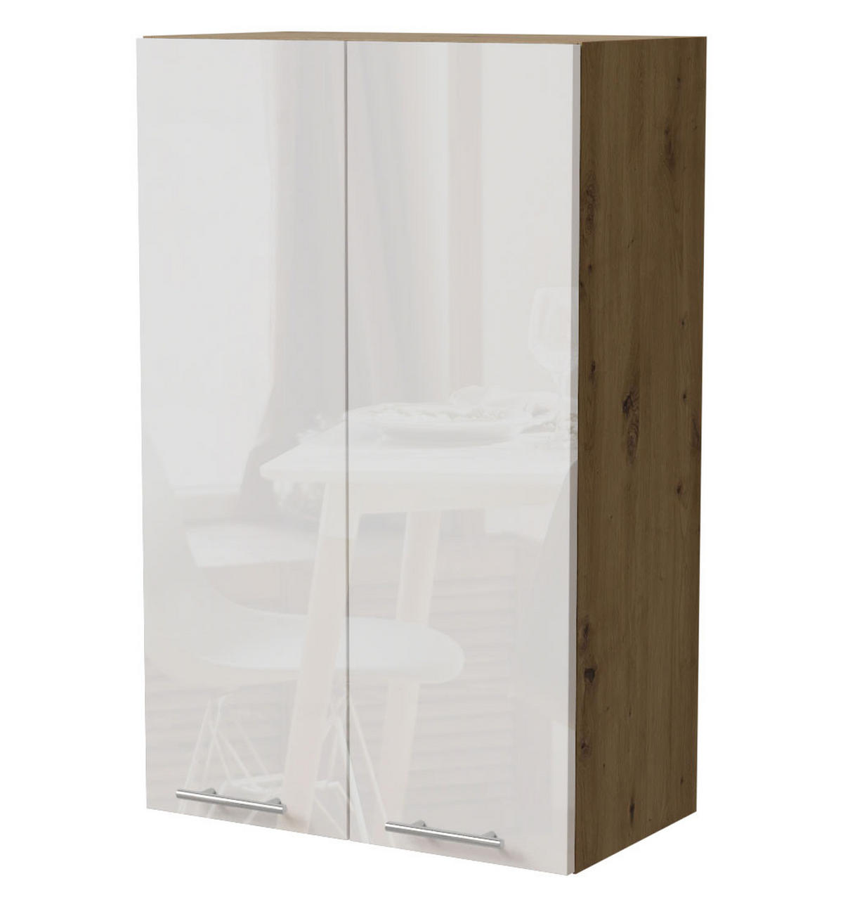 KÜCHENHÄNGESCHRANK Essen W4/60 Weiß Hochglanz / Eiche Artisan Matt 60 / 32,5 / 96cm - Weiß Hochglanz/Eiche Artisan, Holz/Holzwerkstoff (60/96/32.5cm) - Feldmann-Wohnen